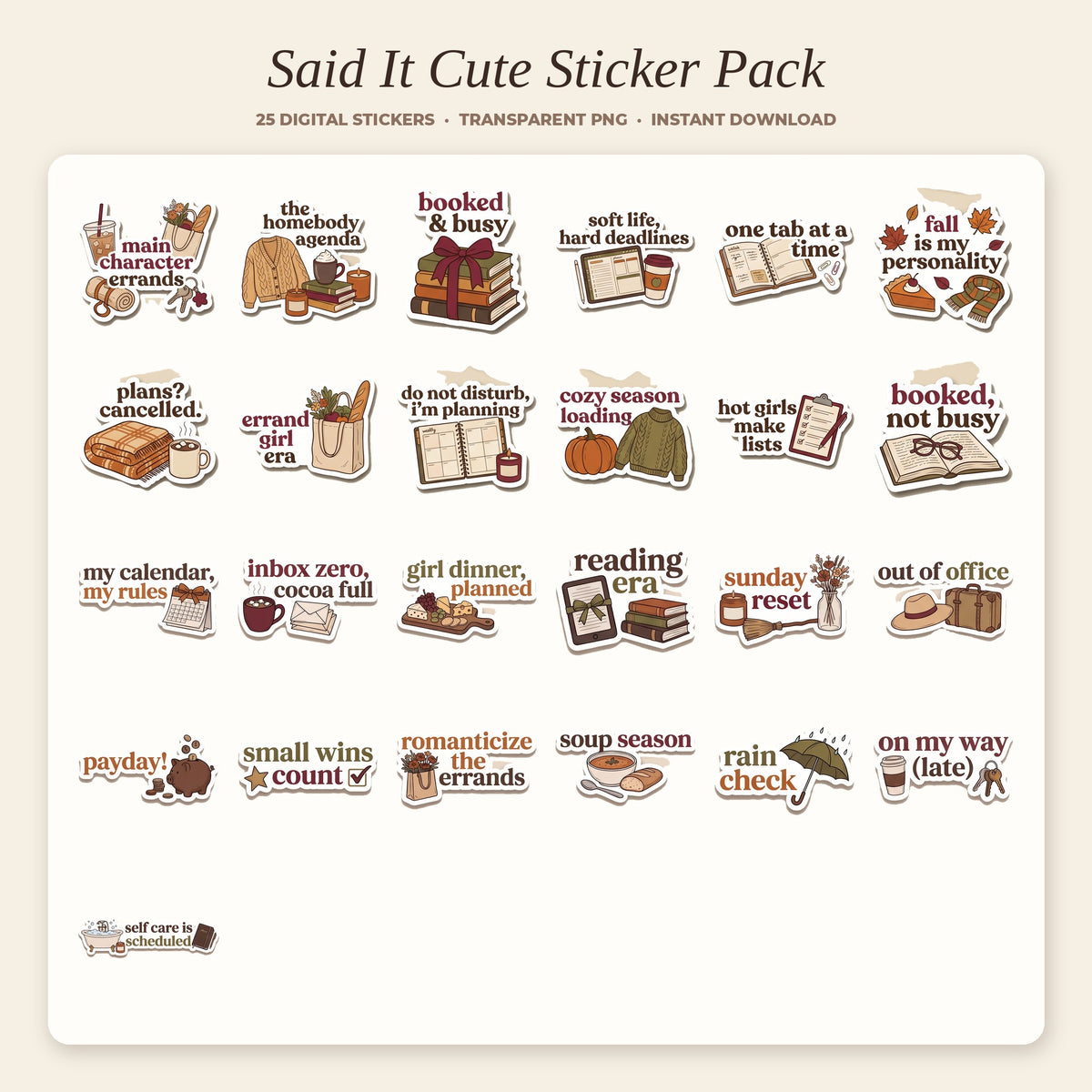 Said It Cute digital sticker sheet preview