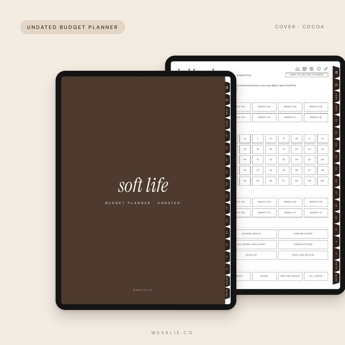 Soft Life Budget Planner with the Cocoa cover