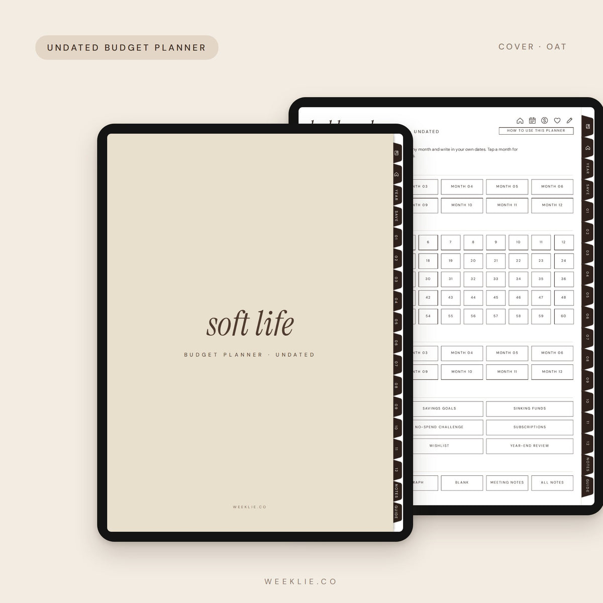 Soft Life Budget Planner with the Oat cover
