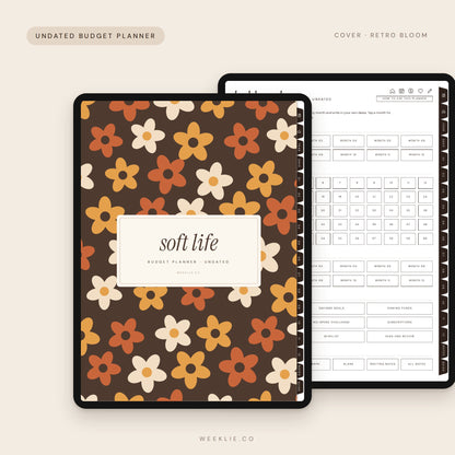 Soft Life Budget Planner with the Retro Bloom cover