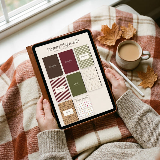 The Everything Bundle digital planners on an iPad