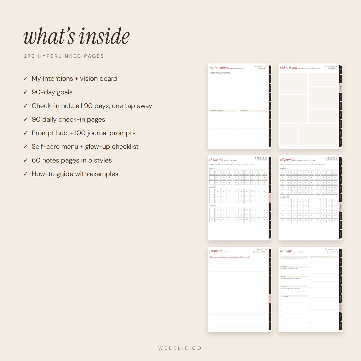 What is inside The Glow-Up Journal