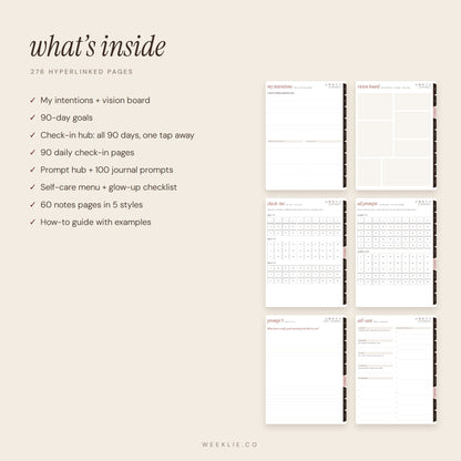 What is inside The Glow-Up Journal