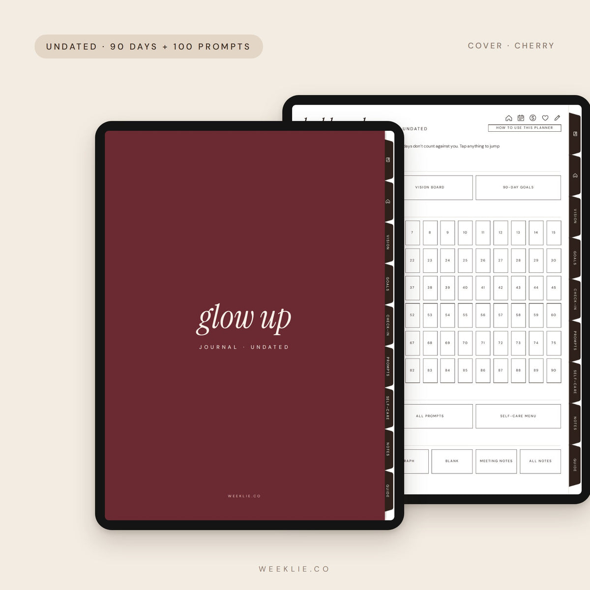 The Glow-Up Journal with the Cherry cover
