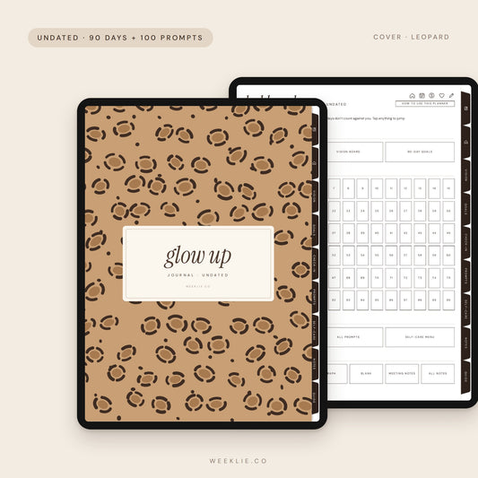 The Glow-Up Journal with the Leopard cover