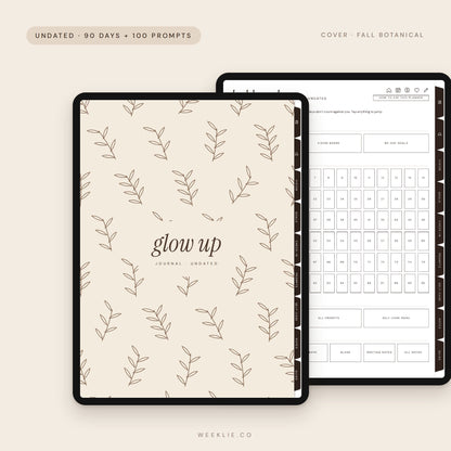 The Glow-Up Journal with the Fall Botanical cover