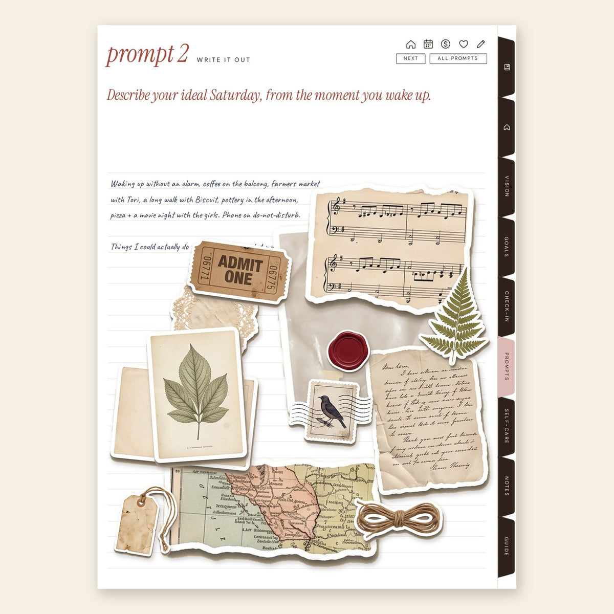 Junk Journal digital sticker sheet preview