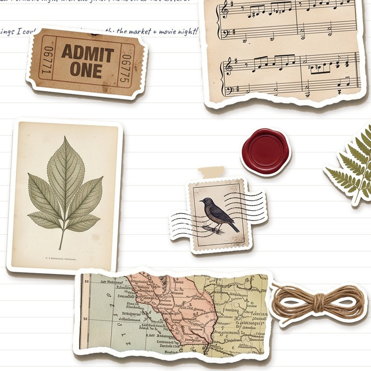 Junk Journal digital sticker sheet preview