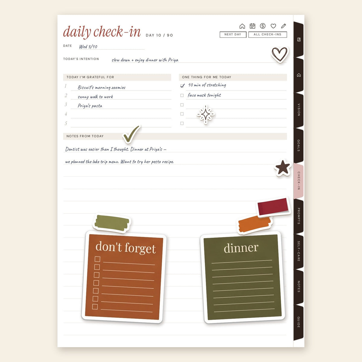 Note Cards & Doodle Marks digital sticker sheet preview