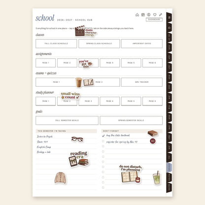 Close-up of The Weeklie Sticker Book digital stickers on a planner page
