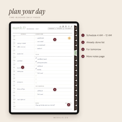 The 2027 Weeklie Planner pages