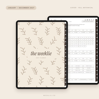 The 2027 Weeklie Planner with the Fall Botanical cover