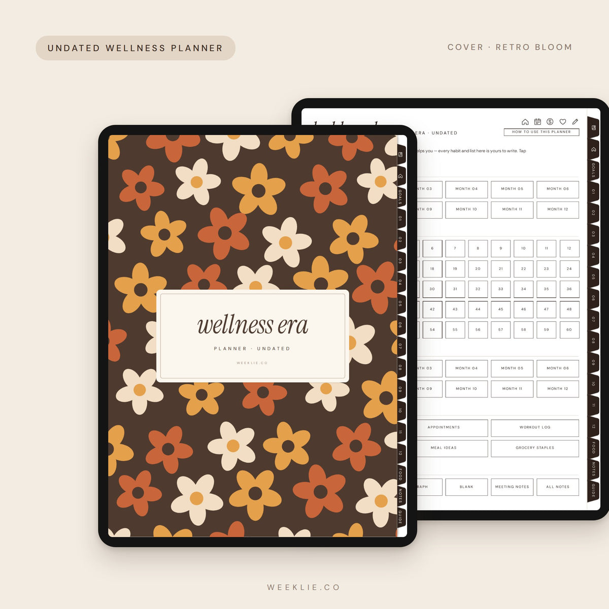 Wellness Era Planner with the Retro Bloom cover