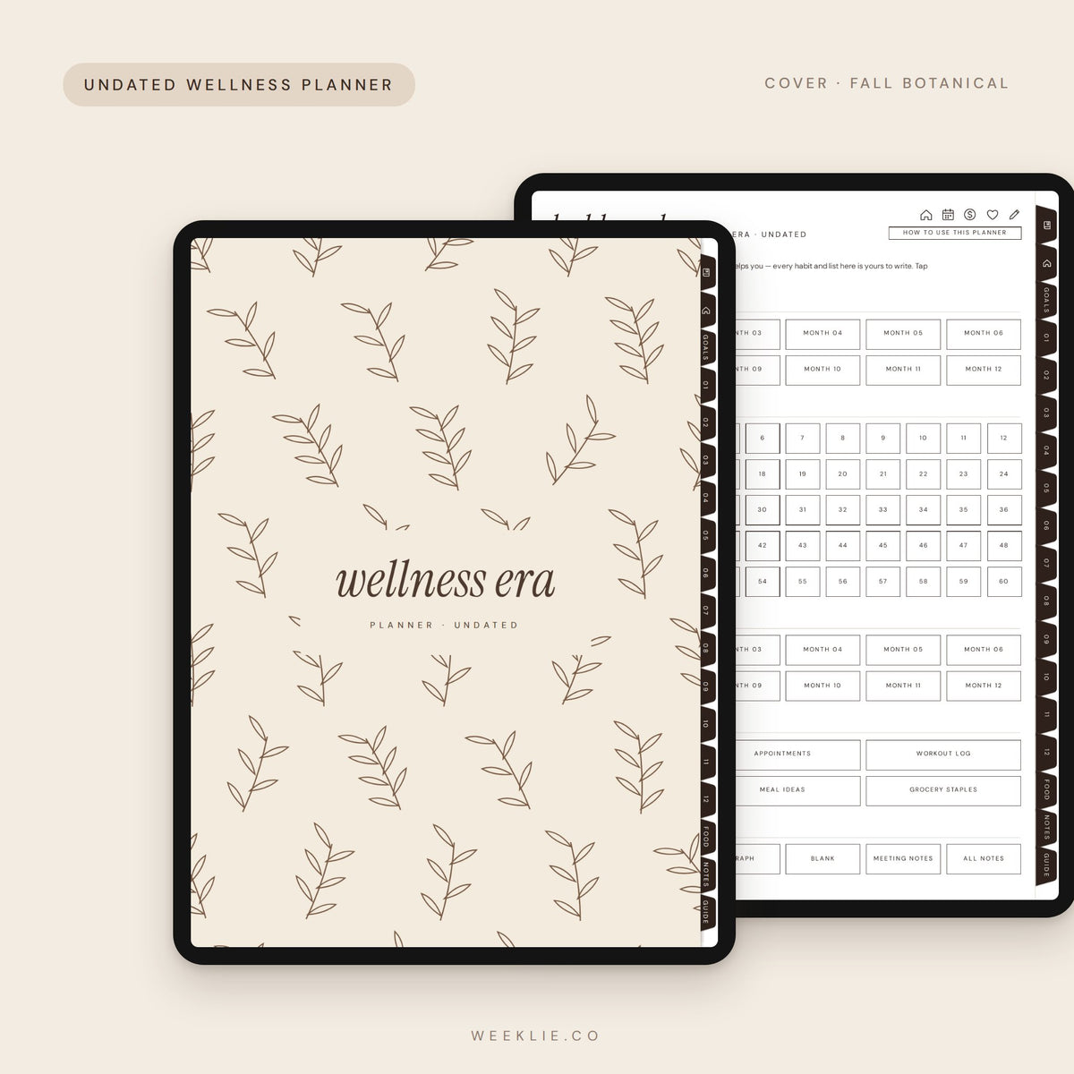 Wellness Era Planner with the Fall Botanical cover